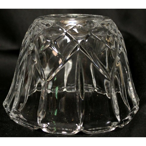 Clear Leaded Crystal Light Covers Star Pattern Molded 4" tall Shade Scallop - Picture 3 of 10